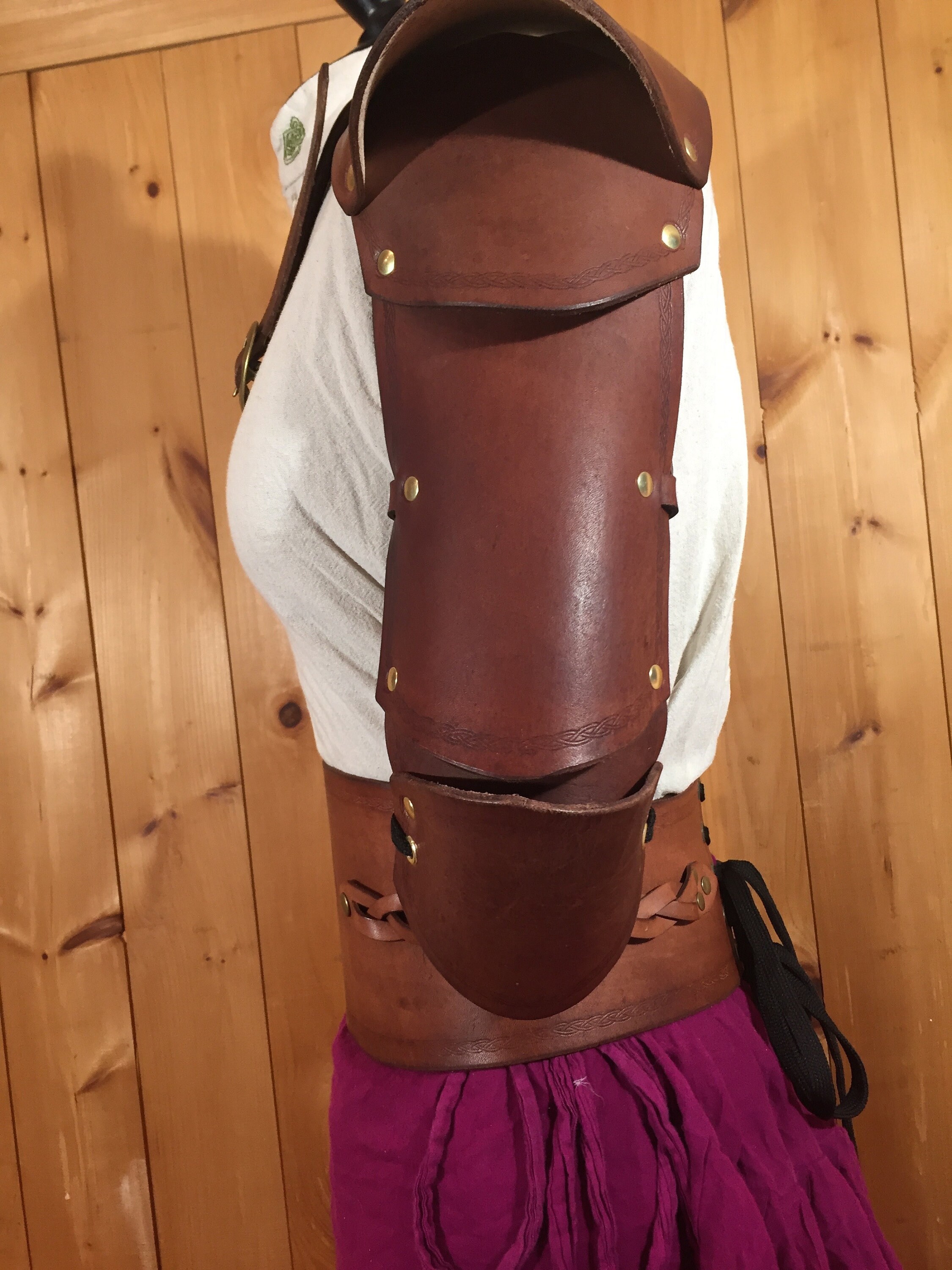 Women's Upper Arm Brown Leather Pauldron | Etsy