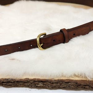 Handmade Full Grain, Cow Leather Belt: Customizable Buckle & Length, USA Made, 1" Wide Bild 14