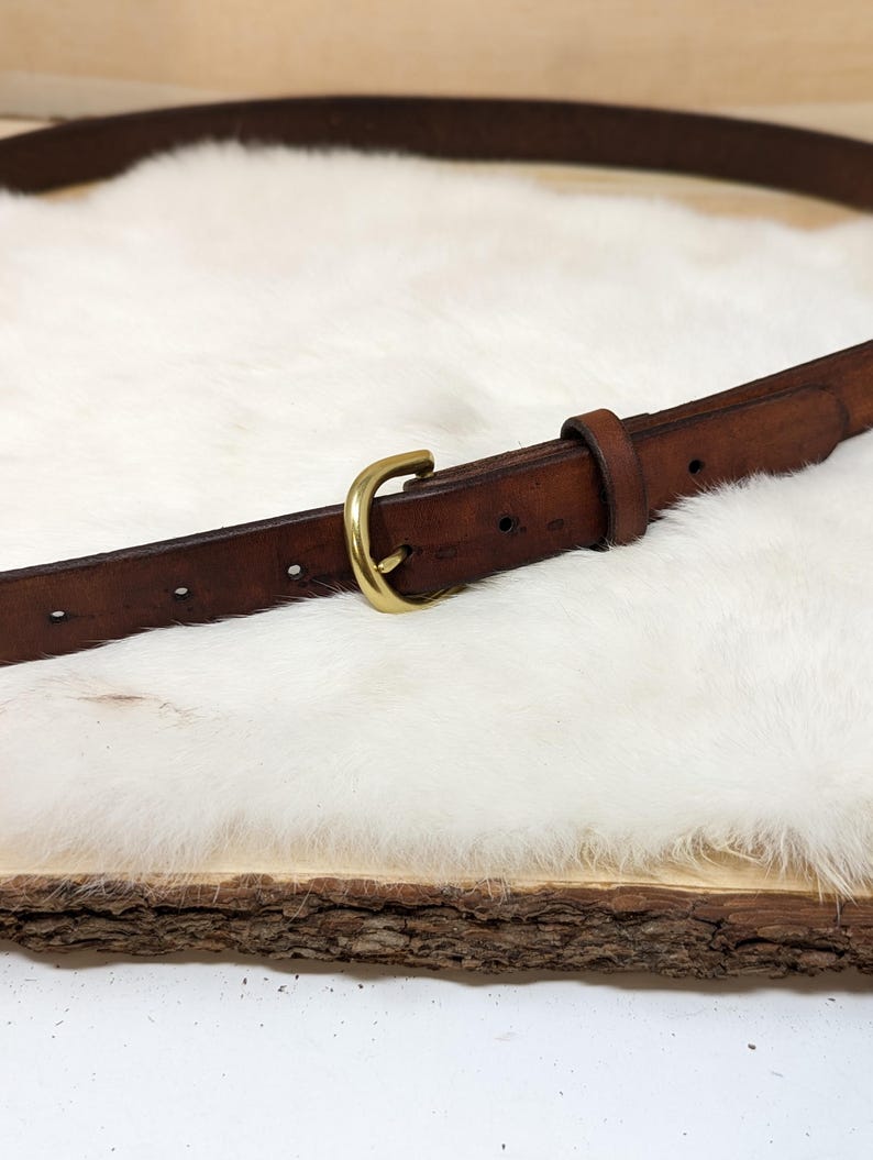 Handmade Full Grain, Cow Leather Belt: Customizable Buckle & Length, USA Made, 1" Wide Bild 14