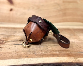 Leather Acorn Belt Pouch: Cottagecore Costume, Wood Elf Garb, Custom Colors