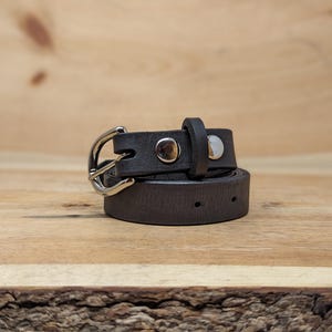 Handmade Full Grain, Cow Leather Belt: Customizable Buckle & Length, USA Made, 1" Wide Bild 11