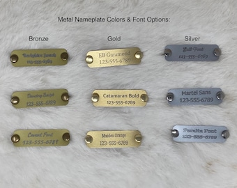 Personalized Engraved ID Dog Nameplate - Rivet On