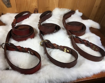 Personalized Leather Dog Slip-Lead With Optional Name Plate