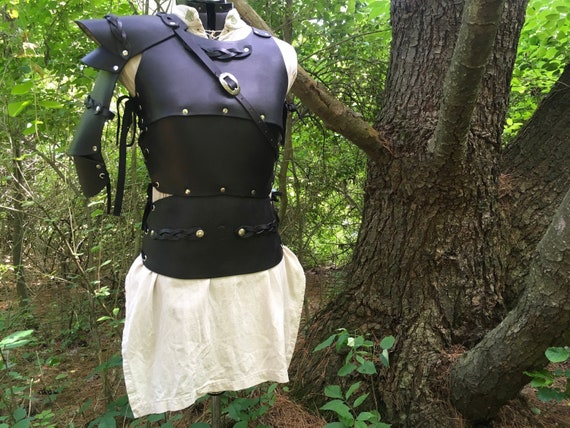 Women's Cuirass Braided Leather Chest/Torso Armor (Customize Yours With Multiple Leather & Metal Colors)