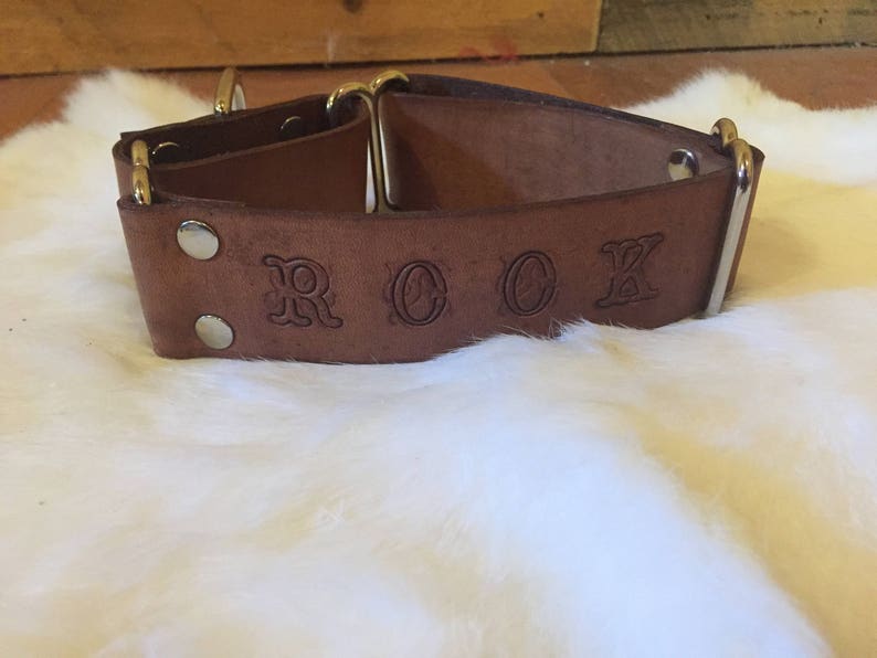 Personalized 1.5inch Wide Leather Martingale Collar and Leash Etsy