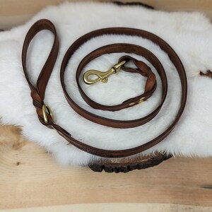 Personalized Leather Dog Leash With Optional Name plate (Multiple Leather & Metal Colors) image 17