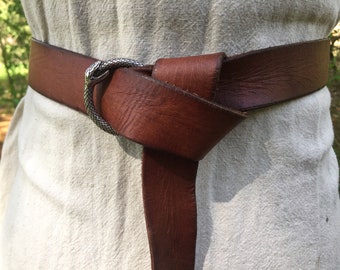 1-1/4" Wide Leather Ring Belt