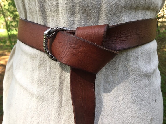 1-1/4" Wide Leather Ring Belt