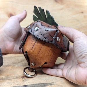 Leather Acorn Purse: Woodland Crossbody Bag, Fairycore Style