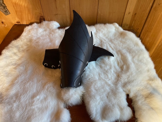 Leather Bat Wing Bracers for Ren Faires: Forearm Armor Vambraces Witch Renaissance Festival Costume