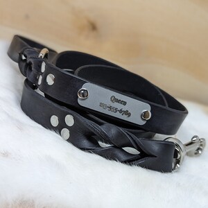 Personalized Leather Dog Leash With Optional Name plate (Multiple Leather & Metal Colors) image 5