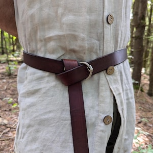 1-1/4" Wide Leather Ring Belt (Customize with Multiple Leather and Metal Color Options)