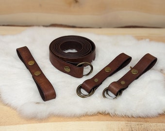 Leather Ring Belt Set: Skirt Hikes and Tankard Holder, Renaissance Faire Garb