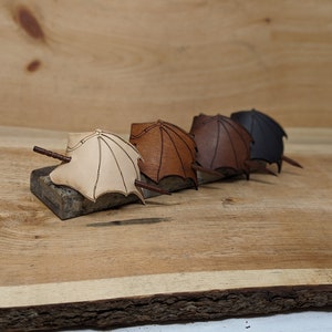 Customizable Bat Wing Leather Hair Barrette With Real Wood Pin (Personalize Yours With Your Choice of Leather And Metal Color)