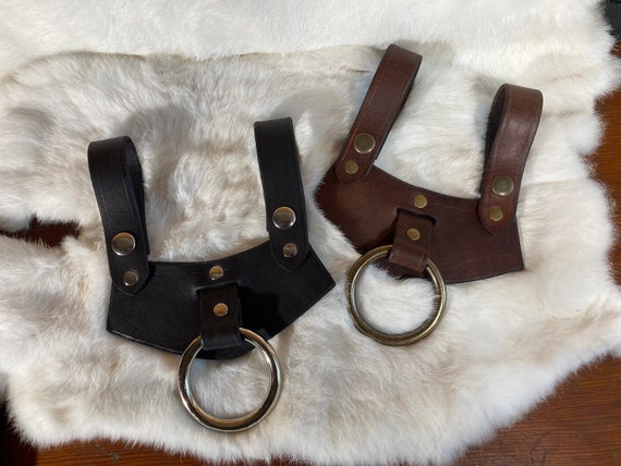 Leather Axe Ring Holder Belt Frog