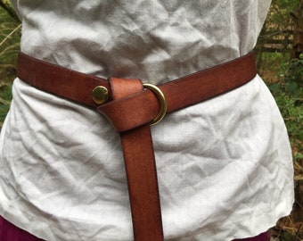 Women's Leather Ring Belt 1" Wide