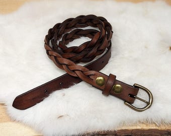 Vintage Rugged Abercrombie Fitch Braided Belt, Wide Brown  display picture 1
