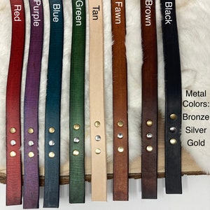 Personalized Leather Dog Leash With Optional Name plate (Multiple Leather & Metal Colors) image 18