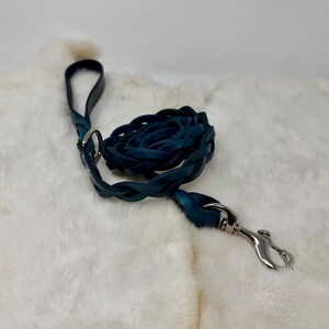 Braided, Personalized Leather Dog Leash With Optional Name plate (Multiple Leather & Metal Colors) image 11