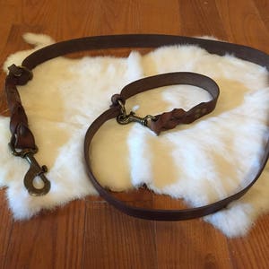 Personalized Hands-Free Leather Dog Leash With Optional Name plate