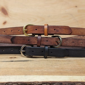 Genuine Cow Leather Belt Customizable Length 1" Wide