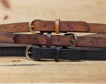 Genuine Cow Leather Belt Customizable Length 1" Wide
