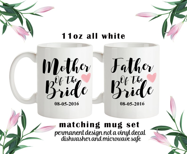 mother and father of the bride mugs