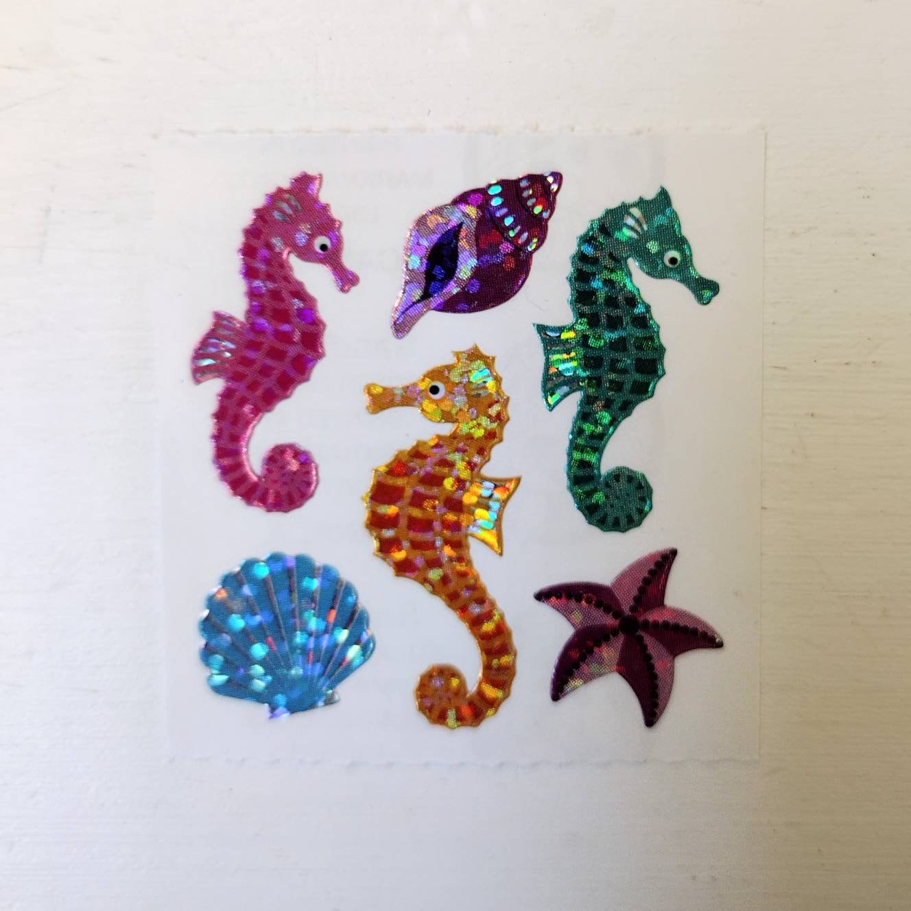 サンディライオンシールセット 蝶と海洋生物のシール2シートセット レア 廃盤 Sandylion Stickers Holographic 1990s /safari Tropical Fish