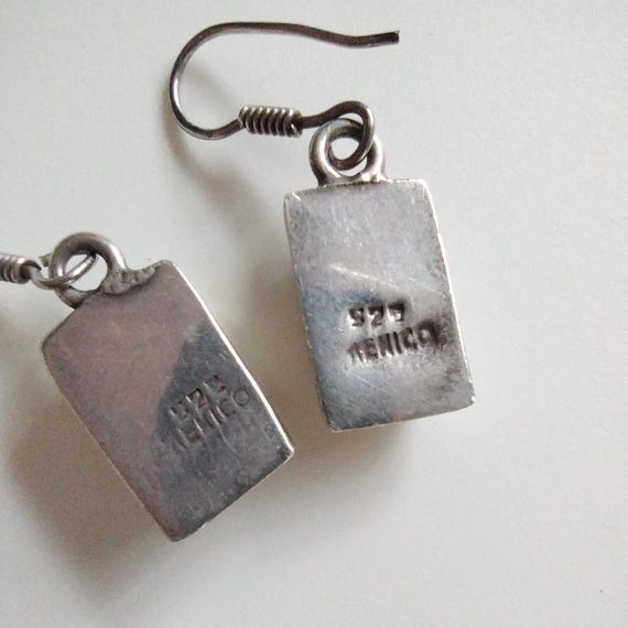 Rectangular Lapis Lazuli Sterling Silver 925 Dang… - image 5