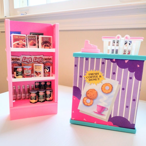 1990s Barbie Mini Mart Playset fashion Doll Grocery Store Food Furniture Kitchen Etsy