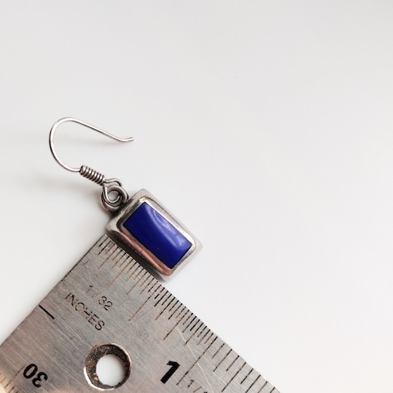 Rectangular Lapis Lazuli Sterling Silver 925 Dang… - image 6