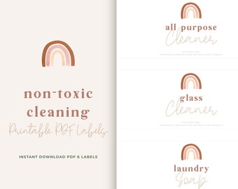 Printable Non-Toxic Cleaning Product Labels Instant Download Thieves Vinegar All Natural Cleaner Sticker Labels