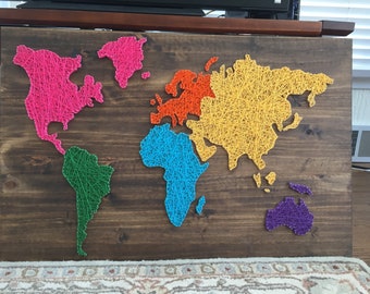 custom made to order world map string art etsy