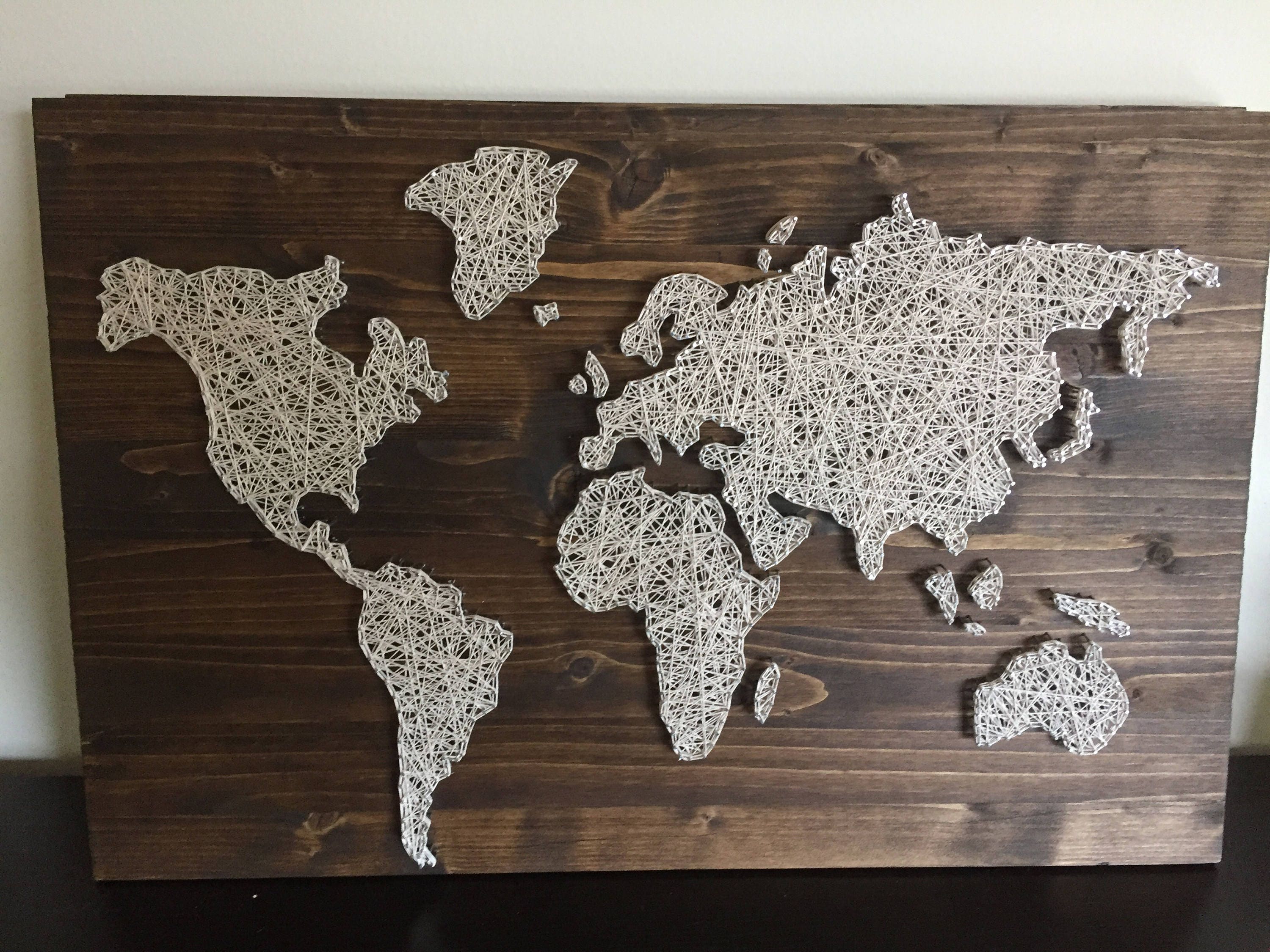 custom made to order world map string art