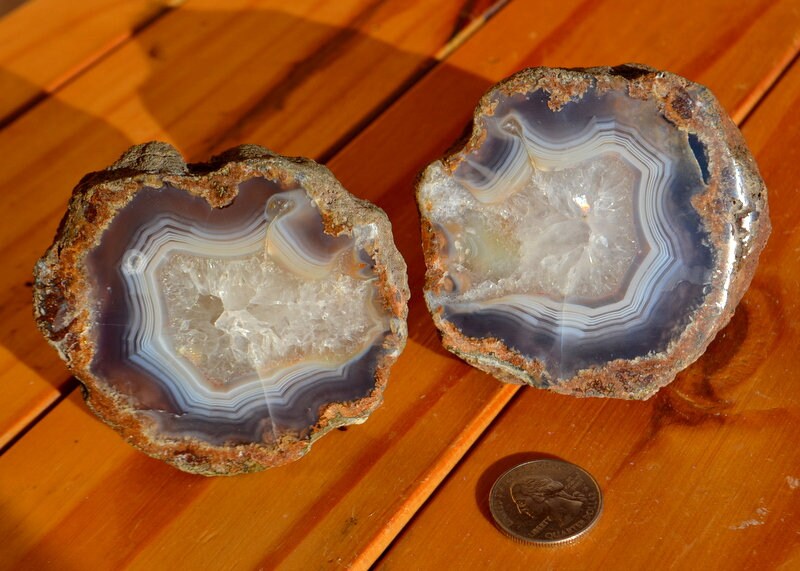 Pair Condor Agate from Argentina * collector piece * VERY RARE * blue