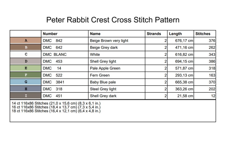 Peter Rabbit Crest Cross Stitch PDF Pattern Bunny Crest Cross - Etsy