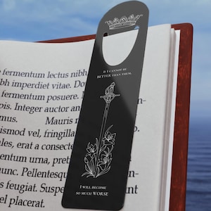 Jude Duarte&#39;s Metal Bookmark from the Cruel Prince, Folk of the Air Quote Book Club Gift