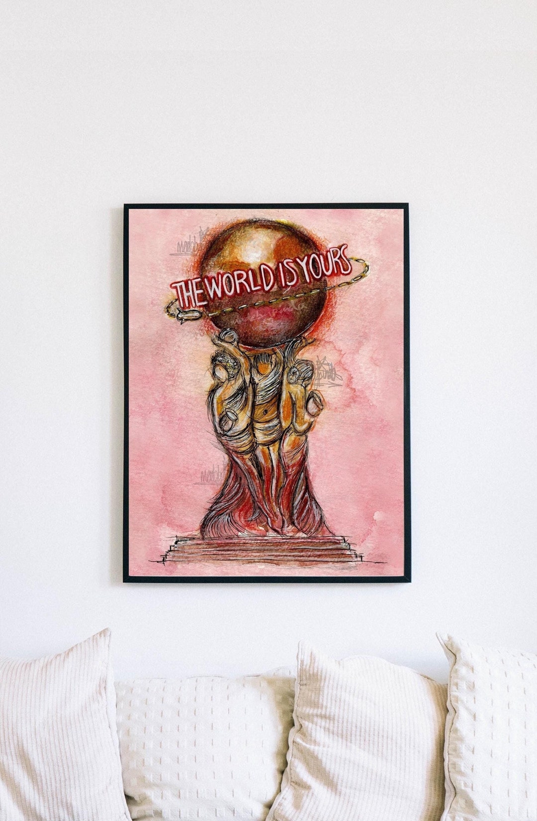 scarface-tony-montana-the-world-is-yours-movie-art-print-etsy-uk