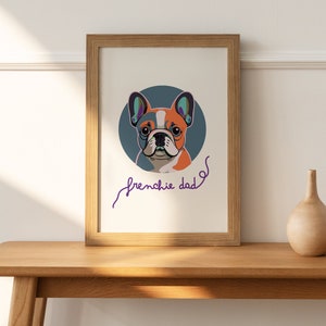 Custom Digital Download French Bulldog Portrait - 5 Files Wall Art - Personalized Pet Art, Dog Lover Gift, Printable Poster