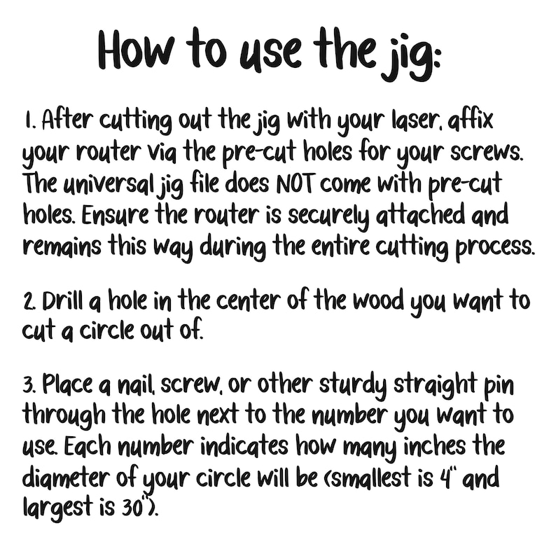 Universal Circle Cutting Jig for Router Digital Download for Etsy