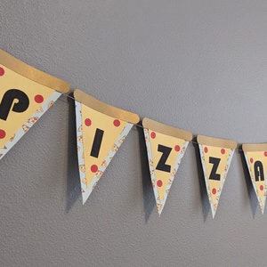 Pizza Party 60&quot; banner - machine cut - hand assembled - quality cardstock