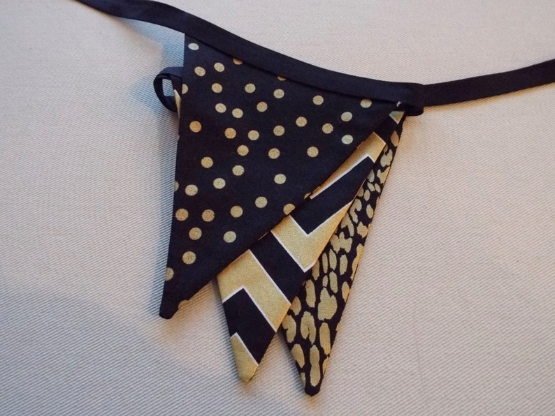 Metallic gold and black 3-foot fabric banners