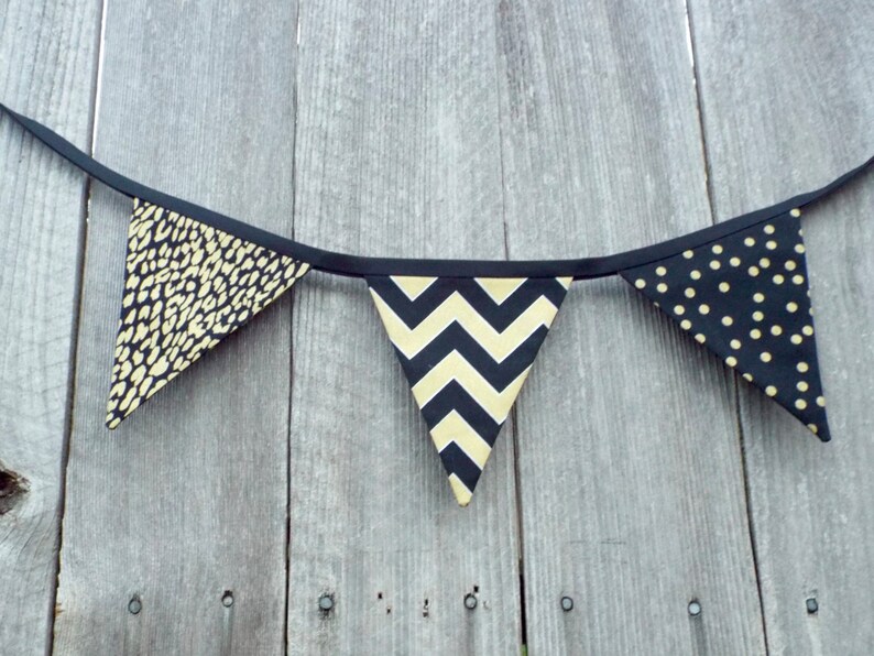 Metallic gold and black 3-foot fabric banners