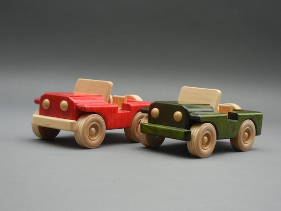 wooden jeep toy
