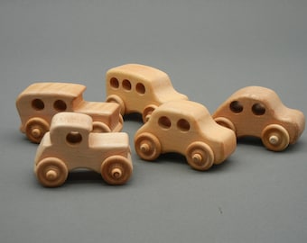 Miniature Maple Wood Toy Cars: Handmade Autos for Little Hands