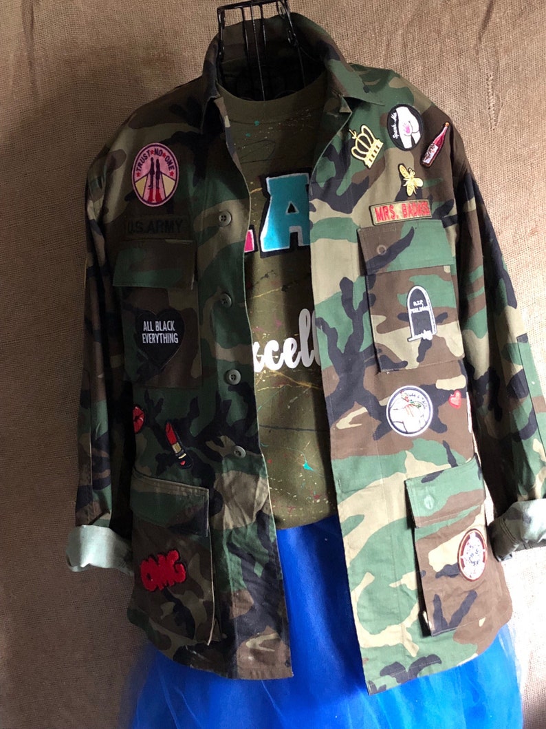 Custom Made Vintage Cameo Army Fatique Jacket Army Fatigue | Etsy