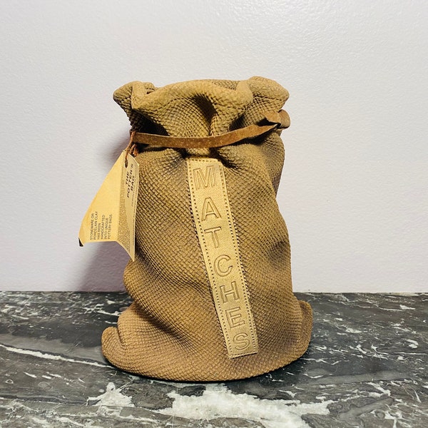 7" Hand Crafted Pottery Burlap Sack Vase The Potter's Bag Alberta Canada