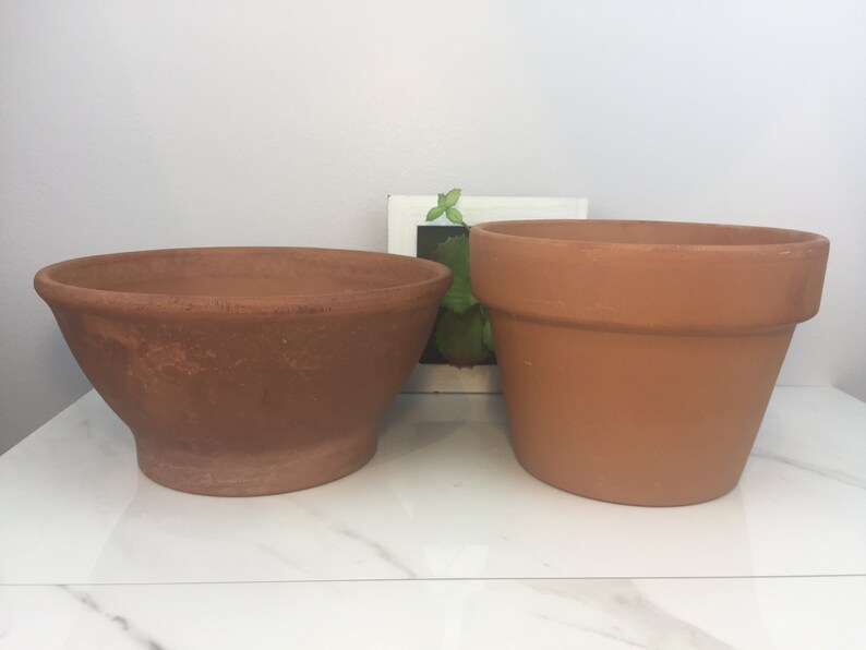 Vintage Mid Century Modern Italian Terracotta Planter Pottery Italy
