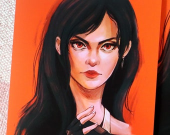 Lámina artística de Tifa Lockhart de Final Fantasy VII (8,5" x 11") y (5" x 7")