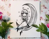 Produkty Podobne Do Kawaii Anime Girl Art Print Małe